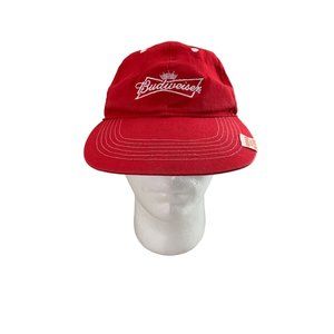 Budweiser Hat Cap Mens Strapback Red White Adjustable Beer Grab Buds K Products